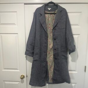 Sundance Navy Herringbone Top with Floral lining